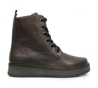 Fly London REIG201FLY Rug Leather Women's Ankle Boots - Dark Brown - Size:UK 7