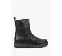 FLY LONDON Reno Black Leather Ankle Boots Size: 37, Colour: Black Leat