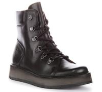 Fly London Roxy Ravi Black leather Womens Lace Up Boots P211094-000 in a Plain Leather in Size 40