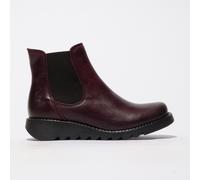 Fly London Salv 195 Ladies Leather Wedge Chelsea Boot Colour Wine