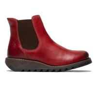 Fly London Salv Womens Ladies Red Leather Wedge Chelsea Ankle Boots Size UK 4-8