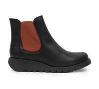 Fly London SALV195FLY Java Leather Women's Ankle Boots - Black Red - Size:UK 6