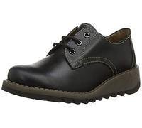 Fly London SIMB K Girls Leather Lace Derby Shoes Black - UK 13 (Small Kids)
