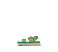 Fly London Women's SORU277FLY Sandal, Natural/Bright Green/Bright Green, 8 UK