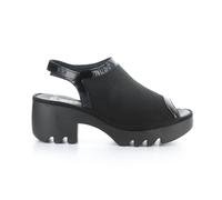 Fly London TEIF577FLY Cupido Leather Women's Heels Sandals - Black - Size:UK 6