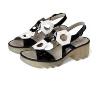 Fly London TEWA573FLY Women's Sandal, Black/white