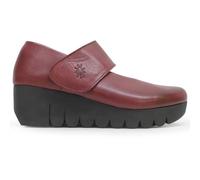 Fly London VARI188FLY Burn Leather Women's Wedge Sole Shoes - Burgundy - Size:UK 5