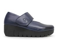 Fly London VARI188FLY Burn Leather Women's Wedge Sole Shoes - Navy - Size:UK 5