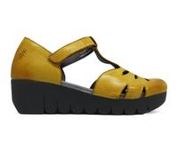 Fly London VELT224FLY Burn Leather Women's Heels Sandals - Mustard - Size:UK 8