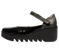 Fly London Women's BAWO543FLY Mary Jane Flat, Black/Silver, 5 UK