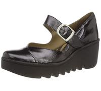 Fly London Baxe Blu Lmj Black Leather Womens Wedge Shoes P501428-000 in a Plain Leather in Size 40