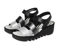 Fly London BEXY575FLY Womens Sandals Silver/Graphite/Black - UK 6