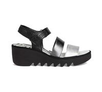Fly London Women's BEXY575FLY Sandal, Silver/Graphite/Black, 8 UK