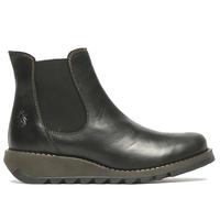 Fly London Womens Black SALV Boots Chelsea Leather Ankle Casual Wedge UK 3-8