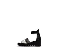 Fly London Women's BONO290FLY Sandal, Silver/Graphite/Black, 2 UK