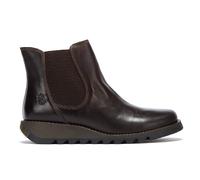 Fly London Womens Dark Brown Salv Leather Boots - Size UK 7.5