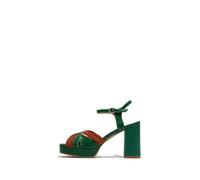 Fly London Women's EZUI240FLY Sandal, Emerald/dk. Red/Camel, 4 UK