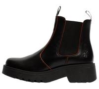 (Black, 3 (Adults')) Fly London Medi Java Leather Women's Black/Red Boots