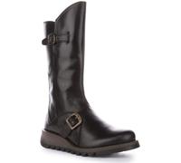 Fly London Women's Mes 2 Buckle Boots, Black, 7 UK
