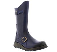 Fly London Mes 2 Blue Womens knee-high boots P142913-020 in a Plain Leather in Size 37