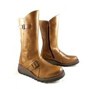 Fly London Women's Mes 2 Buckle Boots, Camel, 3 UK