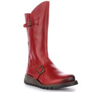 Fly London Women's Mes 2 Buckle Boots, Red, 4 UK