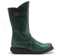 Fly London Women's Mes 2 Buckle Boots, Shamrock Green Black Sole, 4 UK