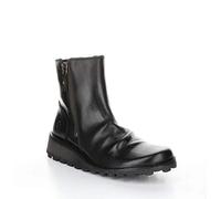 Fly London MON944FLY Womens Black Leather Zipped Ankle High Wedge Boots