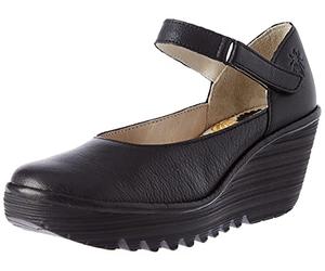 Fly London Women's Pump, Black Silver, 7 UK
