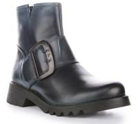 Rily991Fly Leather Women's Buckle Strap Ankle Boots