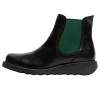 Fly London Salv Leather Women's Black/Teal Boots UK 6