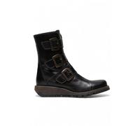 Fly Womens Black SCOP110 Chelsea Leather Ankle Zip Biker Boots