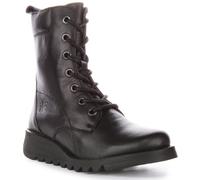 FLY London Women's SILF015FLY Combat Boot, Black, 6 UK