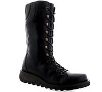 Womens Fly London STER Zip-Up Lace Wedge Leather Boots Mid Calf Sizes 4 to 8