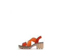Fly London Taji Leather Heeled Sandal, Orange, Size 4, Women Orange