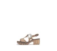Fly London Women's TEWA573FLY Sandal, Sahara/Silver, 3 UK