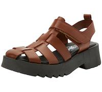Fly London Women's Wedge Sandal, Cognac, 8 UK