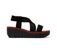 Fly London Women's YABI922FLY Black Cupido Leather Sandals Platform Wedges