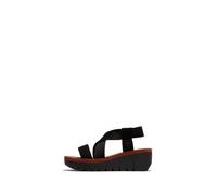 Fly London Women's YABI922FLY Sandal, Black/Black/Brick, 7 UK