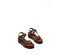 Fly London Women's YEFA726FLY Sandal, Army Green/Army Green/Brick, 6 UK