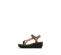 Fly London Women's YEFA726FLY Sandal, Devil red/Multicolor/Violet, 8 UK