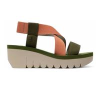 Fly London YABI922FLY - Women's Wedge Heel Leather Sandals - UK 8 - Green