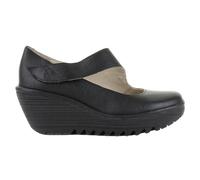 Fly London YASI682FLY Leather Women's Wedge Sole Shoes - Black - Size:UK 5