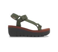 Fly London Women's YEFA726FLY Sandal, Army Green/Army Green/Brick, 7 UK