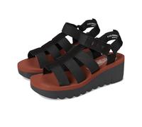 Fly London YOJI198FLY Women's Sandal, Black/black/brick