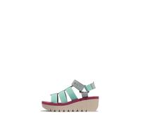 Fly London YOJI198FLY Women's Sandal, Sky blue/spearmint/lilac