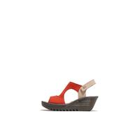 Fly London Women's YOXA576FLY Sandal, Devil red/Natural, 5 UK