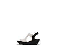 Fly London YOXA576FLY Women's Sandal, White/black