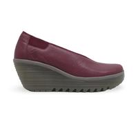 Fly London YOZA438FLY Mousse Leather Women's Heels Shoes - Berry - Size:UK 4