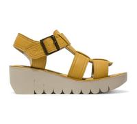Fly London YUDD236FLY - Women's Wedge Heel Leather Sandals - UK 7 - Yellow